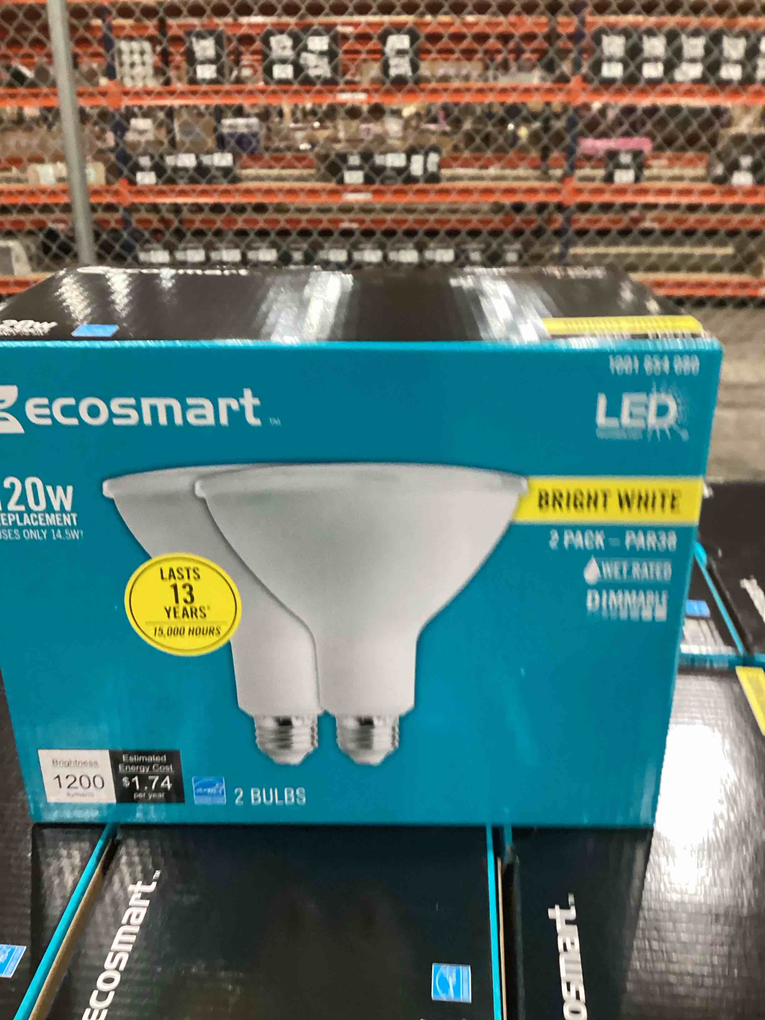 EcoSmart 120-Watt Equivalent PAR38 Dimmable Energy Star Flood LED Light Bulb Bright White (2-Pack)