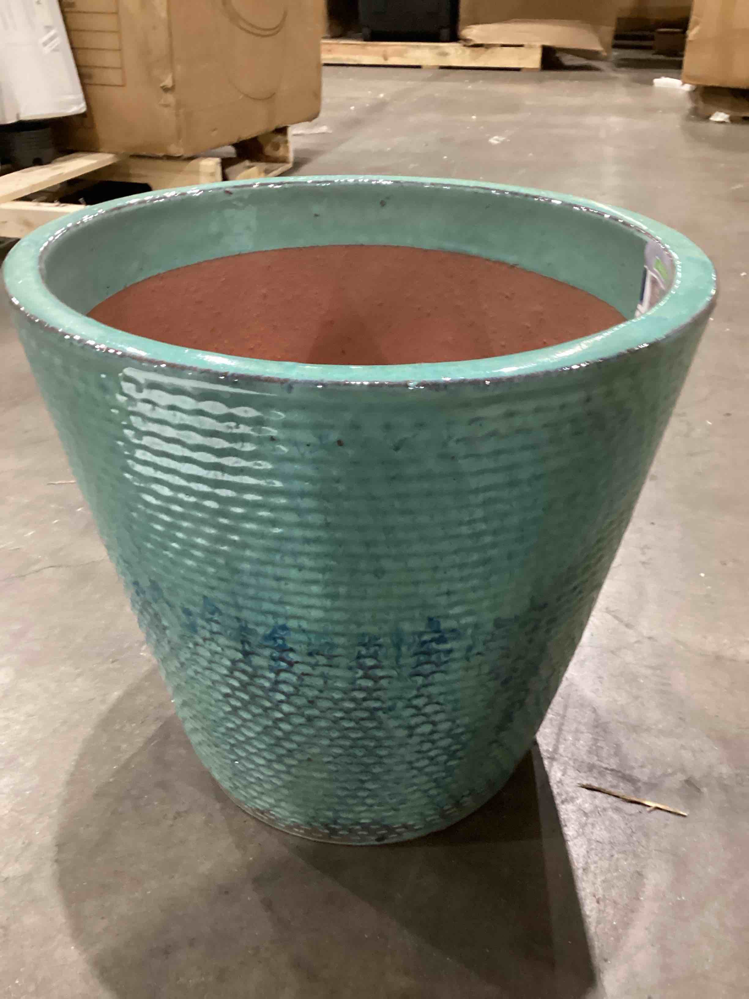 Ceramic Peyton planter blue patina 14 inch 