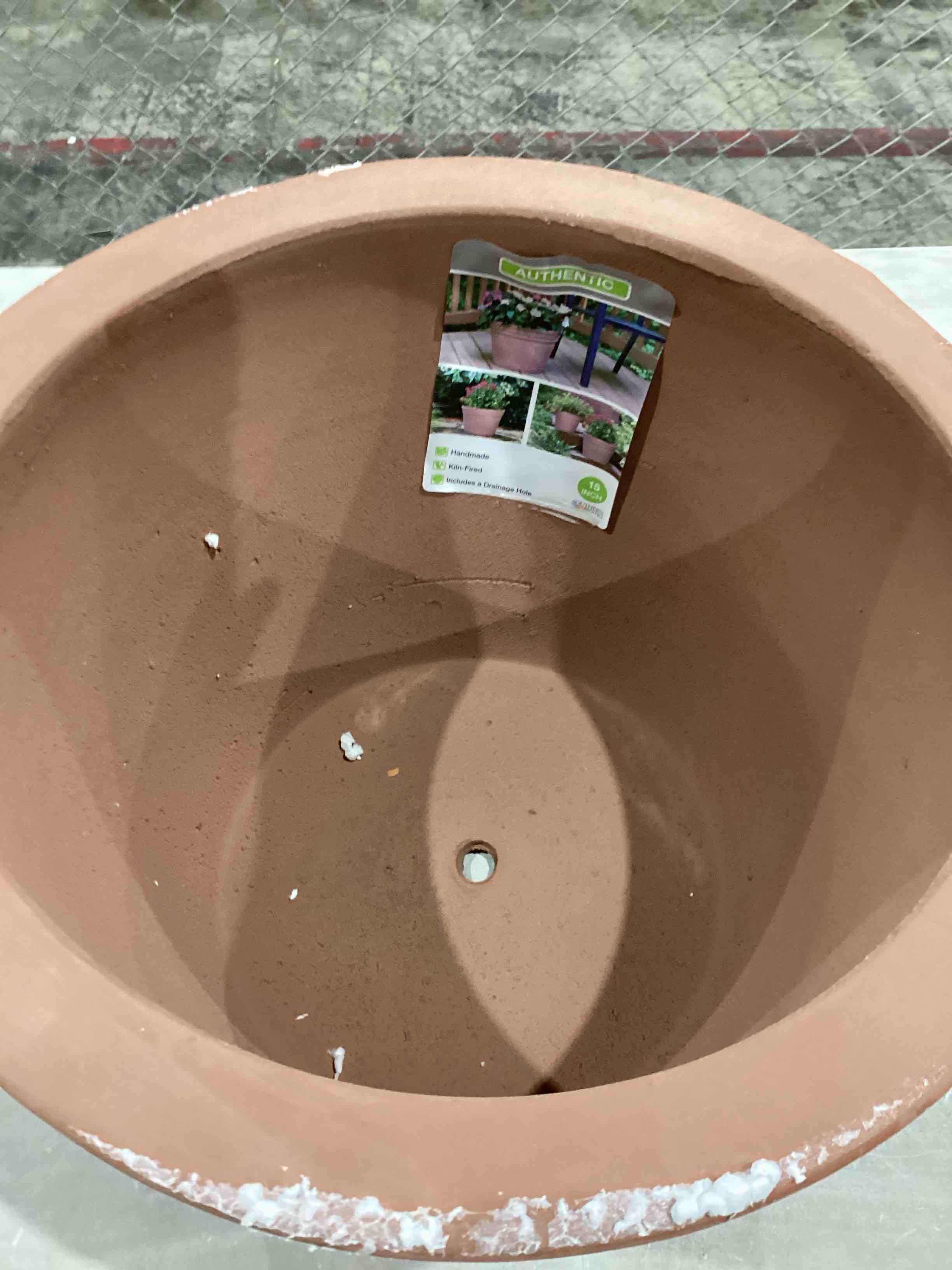15 inch Clay Michelle planter 