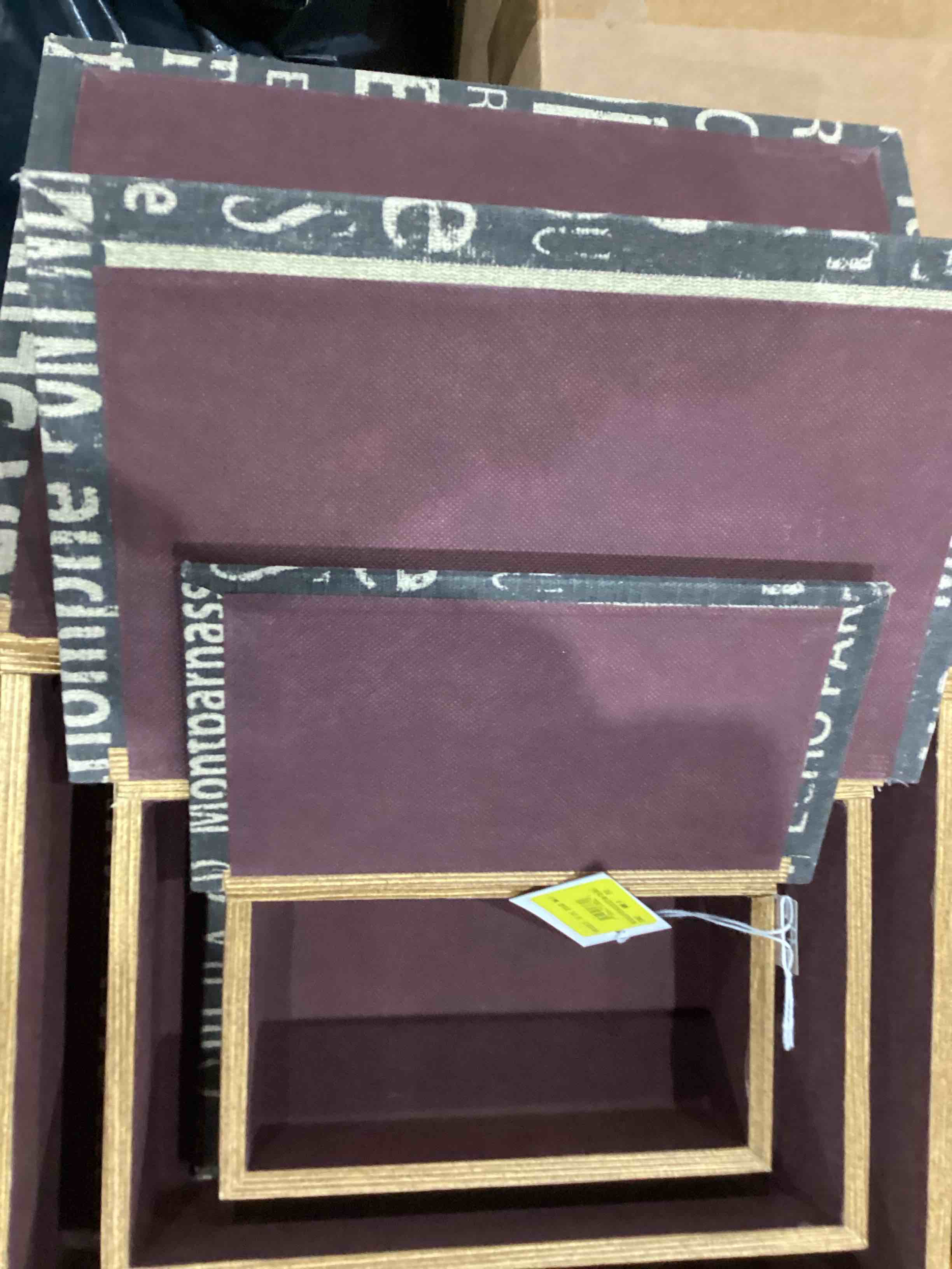 Burlap Book boxes 
