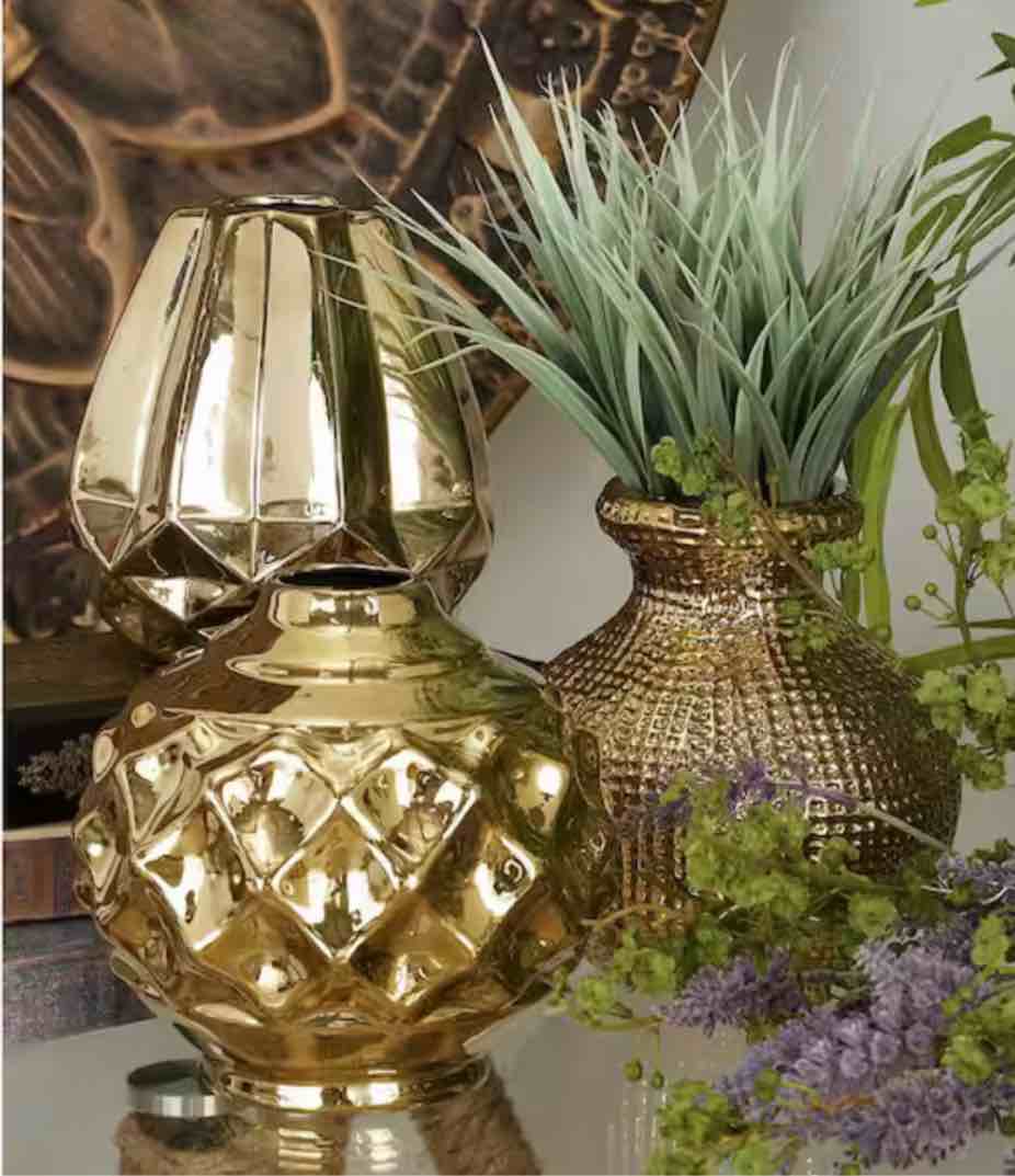 cosmopolitan cer. vase set of 3 6inw 6inh 
