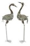 Uma set of 2 metal cranes 