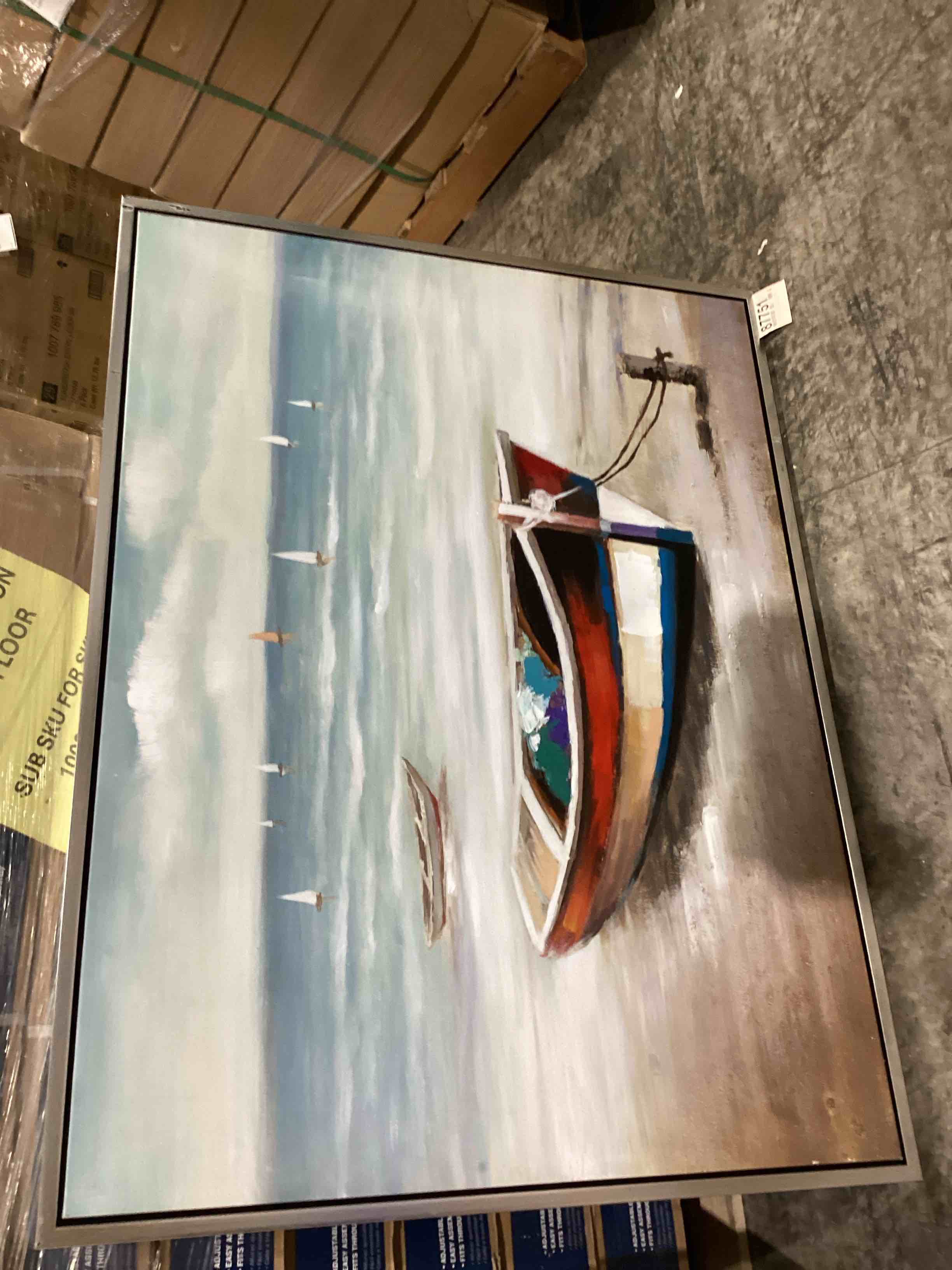 brown canvas sailboat wall art Uma Decor