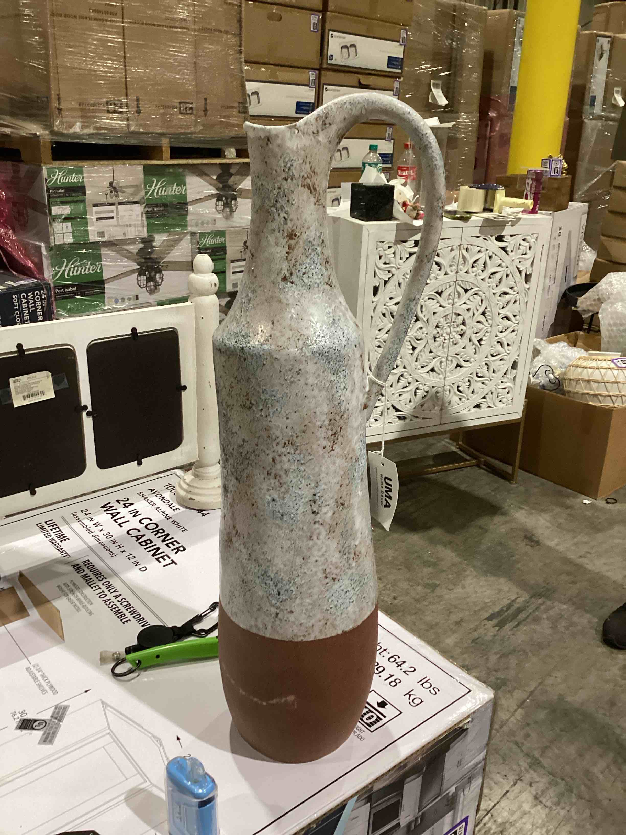 The Novogratz White Stone Farmhouse Vase