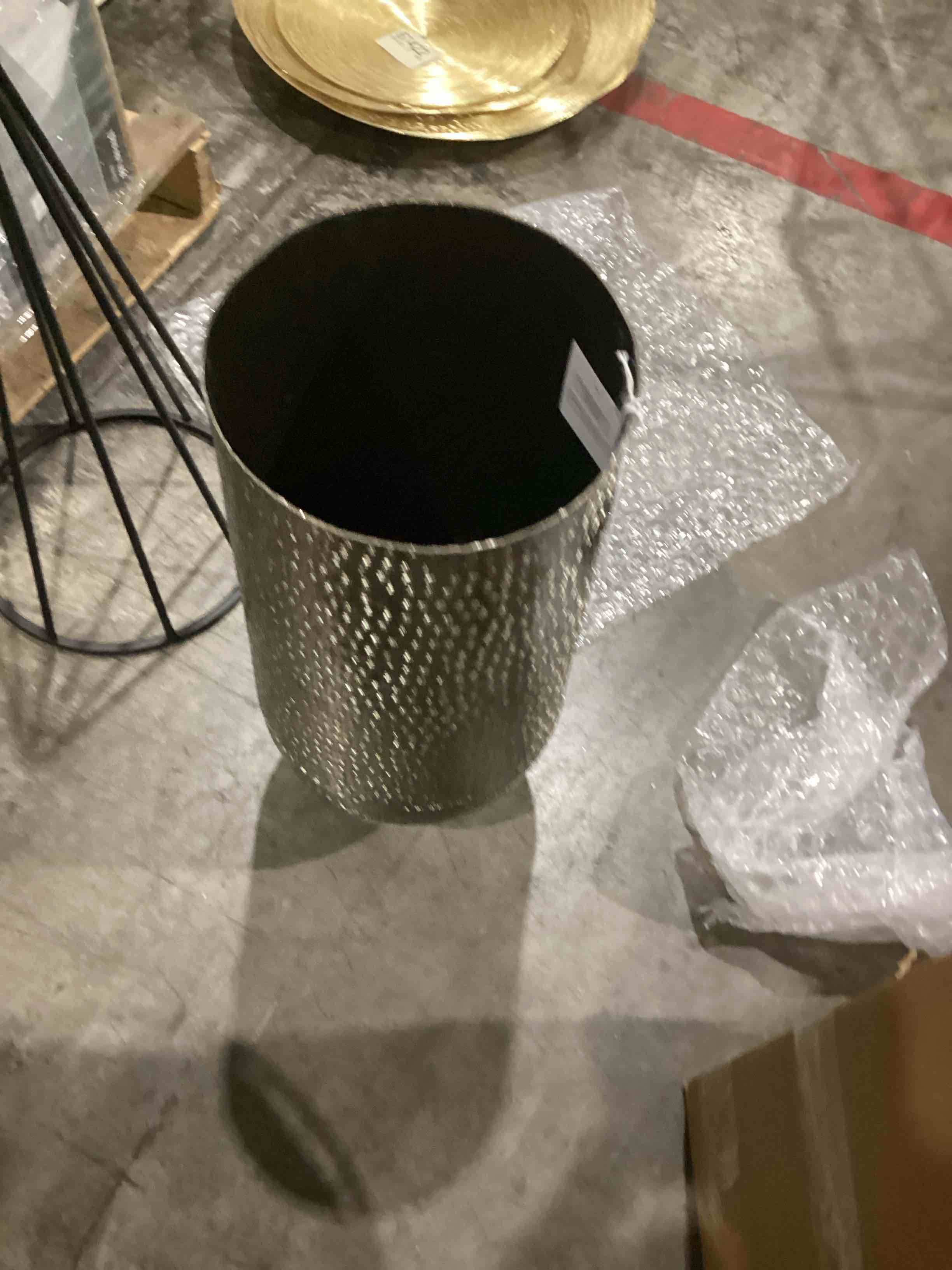 alum floor vase 11inw 24inh