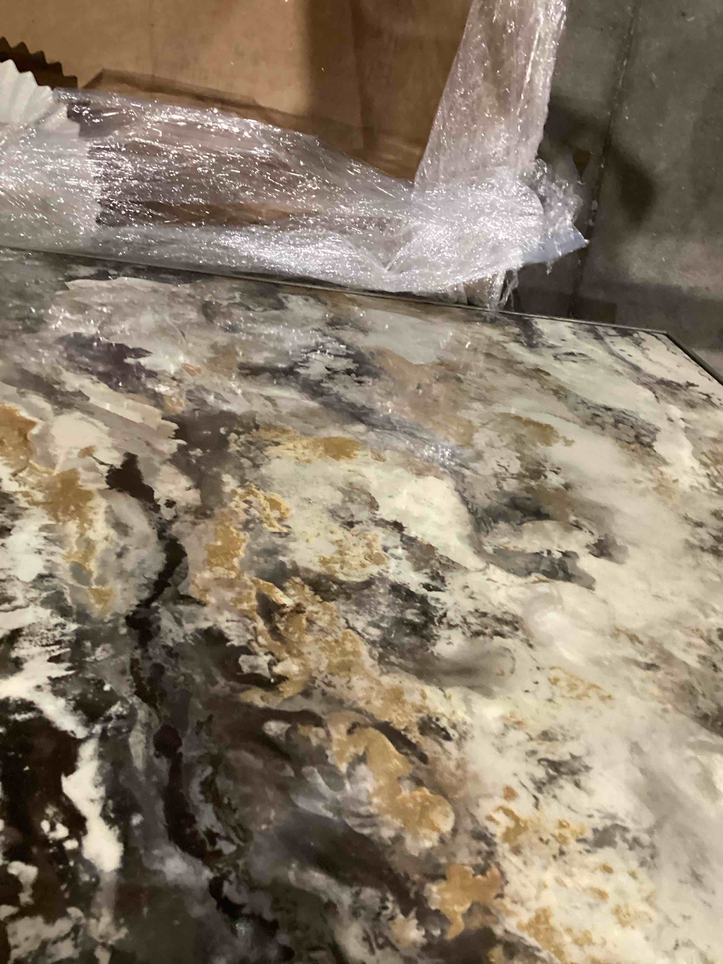 silver framed abstract resin canvas