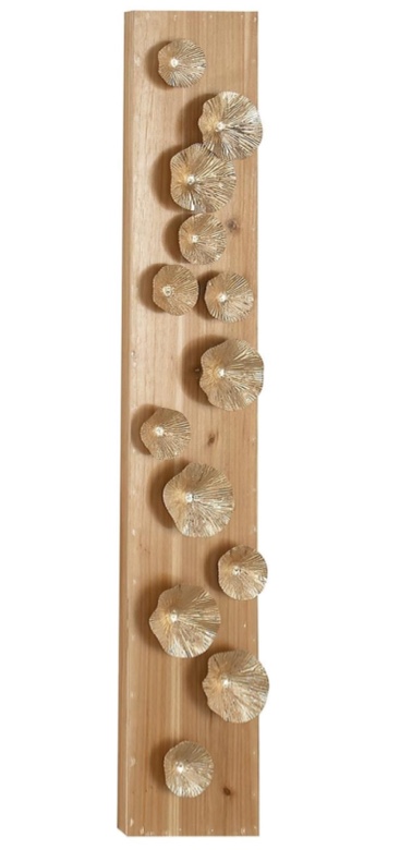 UMA Gold Wood Floral Wall Decor, 9" x 2" x 55" | 53386 CLOSEOUT