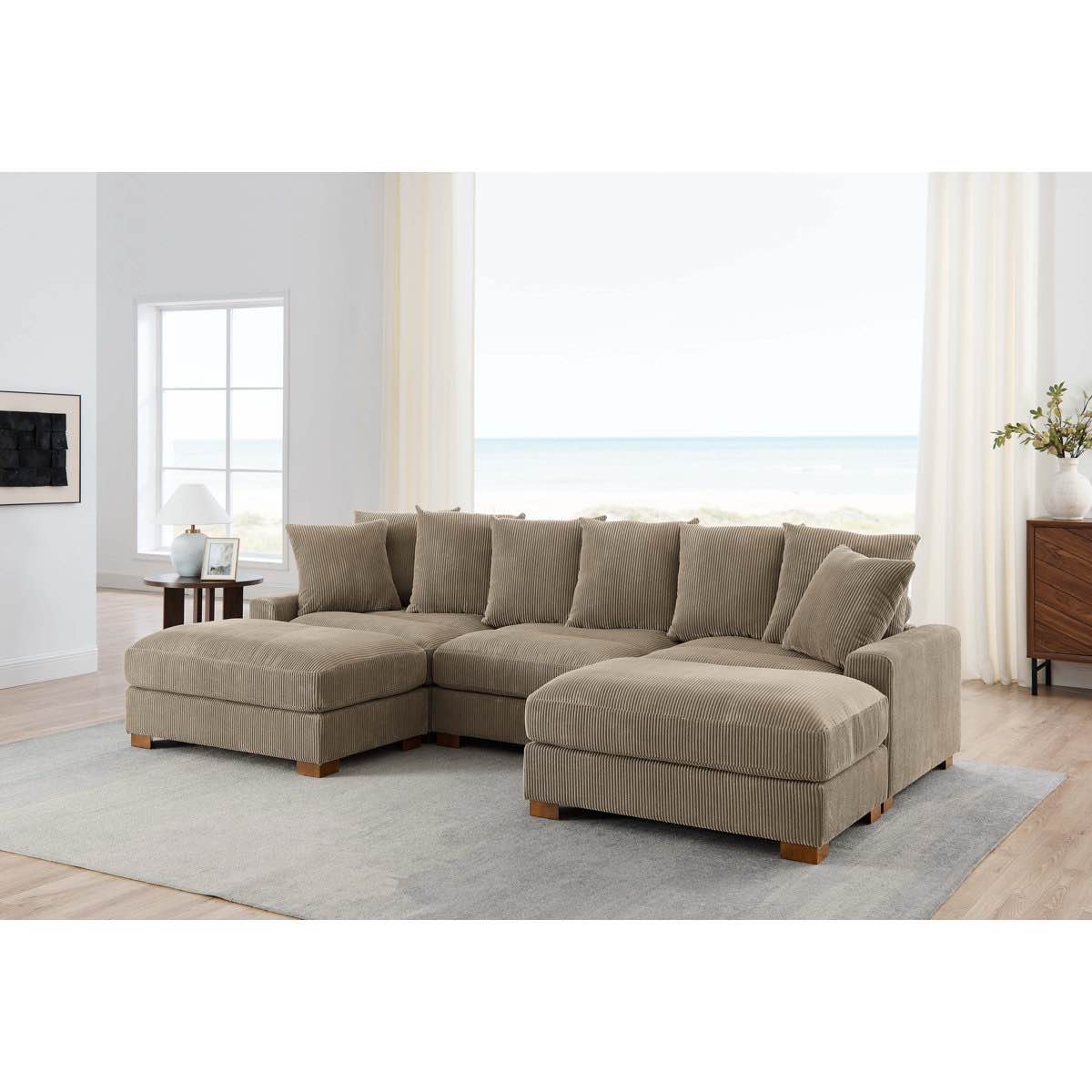 (incomplete, only right chair)) Wynisha 122'' Corduroy Sofa