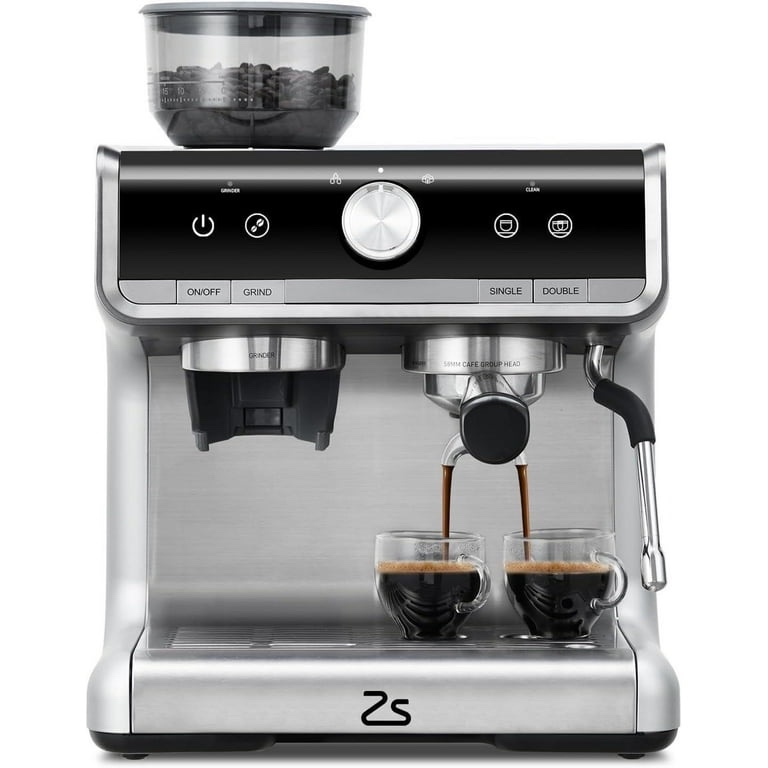espresso machine with grinder & milk frother - 20 bar professional coffee maker with 95 oz