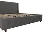 Upholstered bedcama tapizada lit remboutree king color gray model 4240449B