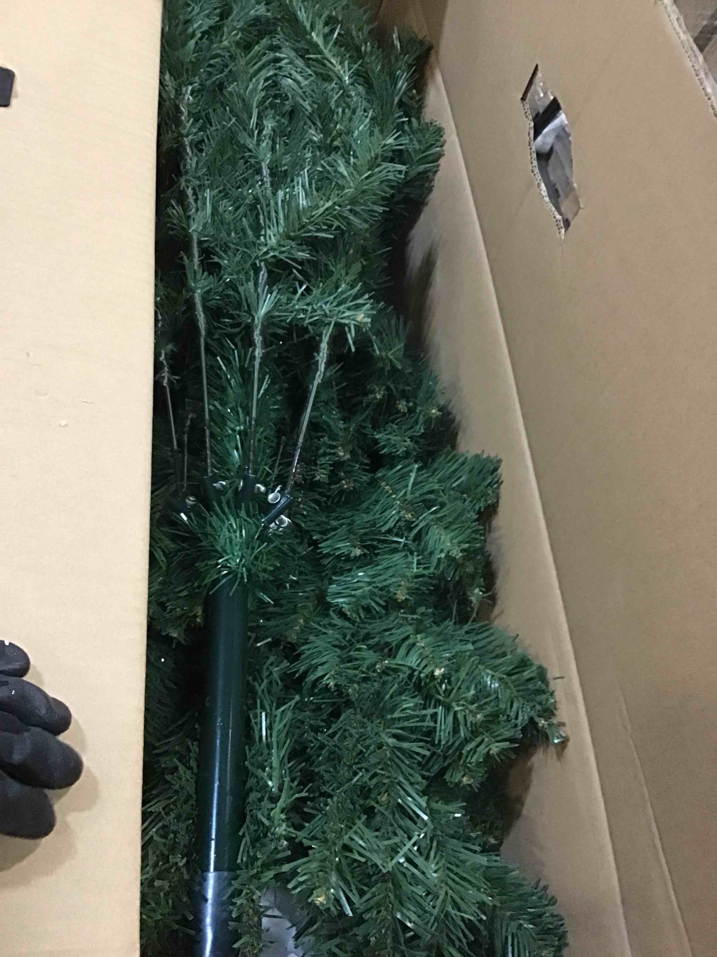 Condition photo showing As Is for KI Store 6ft Christmas Tree with Ornaments and Lights Remote and Timer Champagne Christmas Decorations Including 6 Feet Full Tree, Ornaments, USB LED String Lights