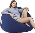 Waterproof Bean Bag Chair Cover (No Filler) Stuffed Animal Storage for Kids Adults and Pets. Soft Premium Stuffable Bean Bag Chair Cover Leakproof Furniture Protector, Pets Bed Small 100L Dark Blue L for Adults