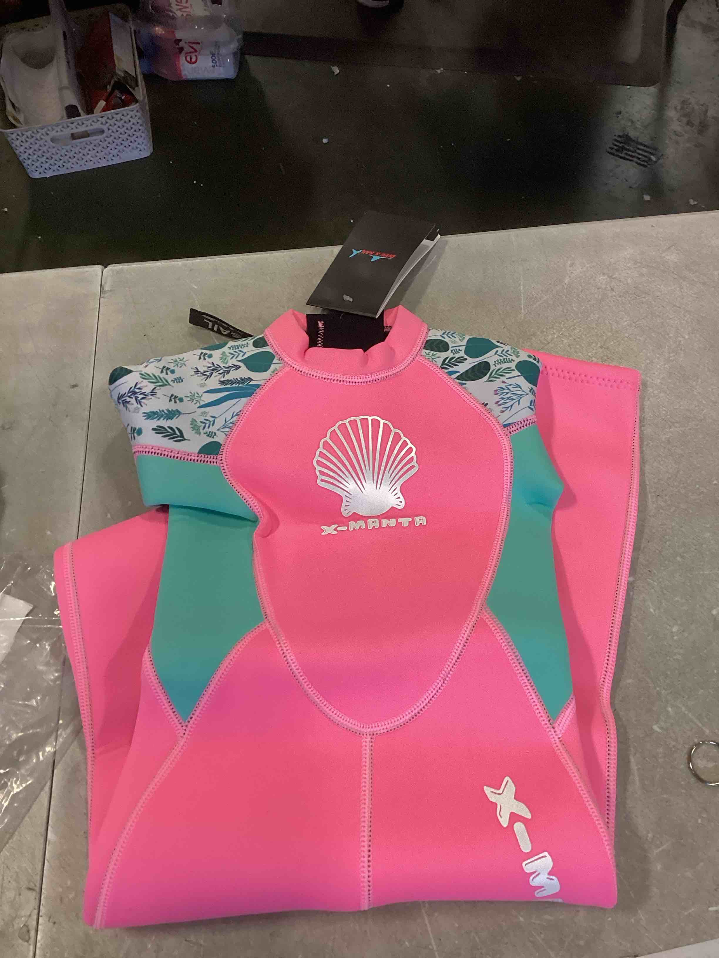 Kids Wetsuit Full Suits Shorty Suits Girls 2.5mm Neoprene Swimsuit UV Protection Keep Warm Long Sleeve Wetsuits for Swimming Diving Scuba Size S 