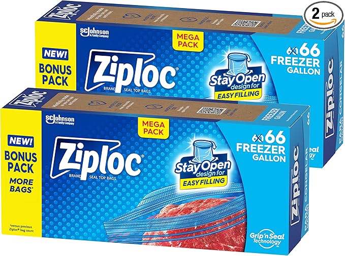 Ziploc Gallon Storage Bags, 132.