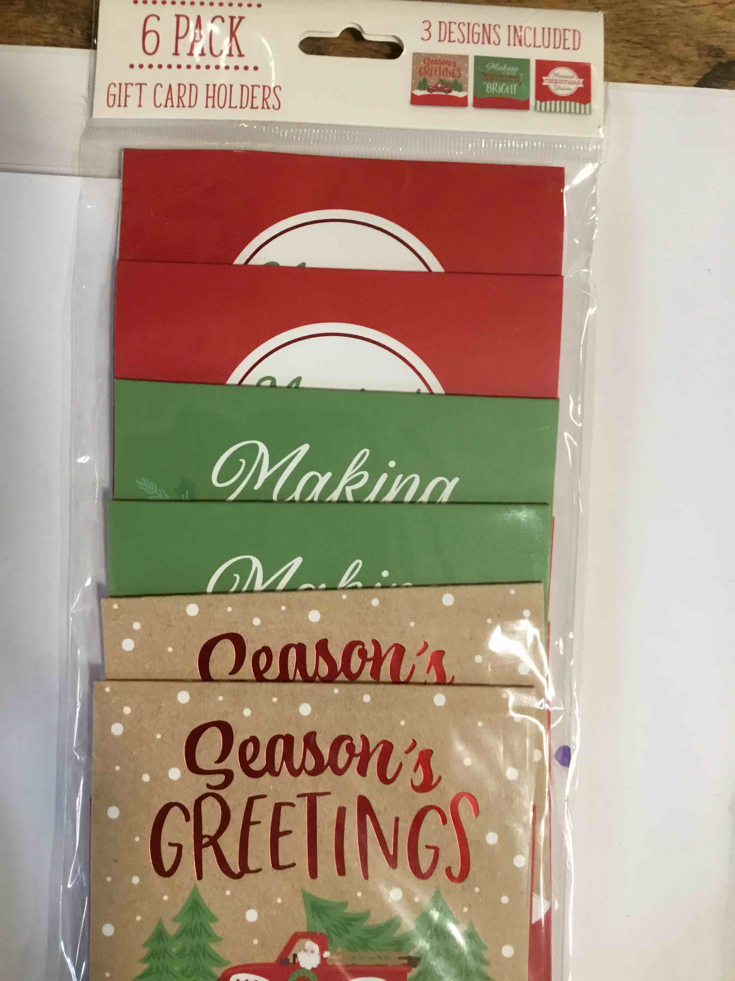 6 pack gift card holders 