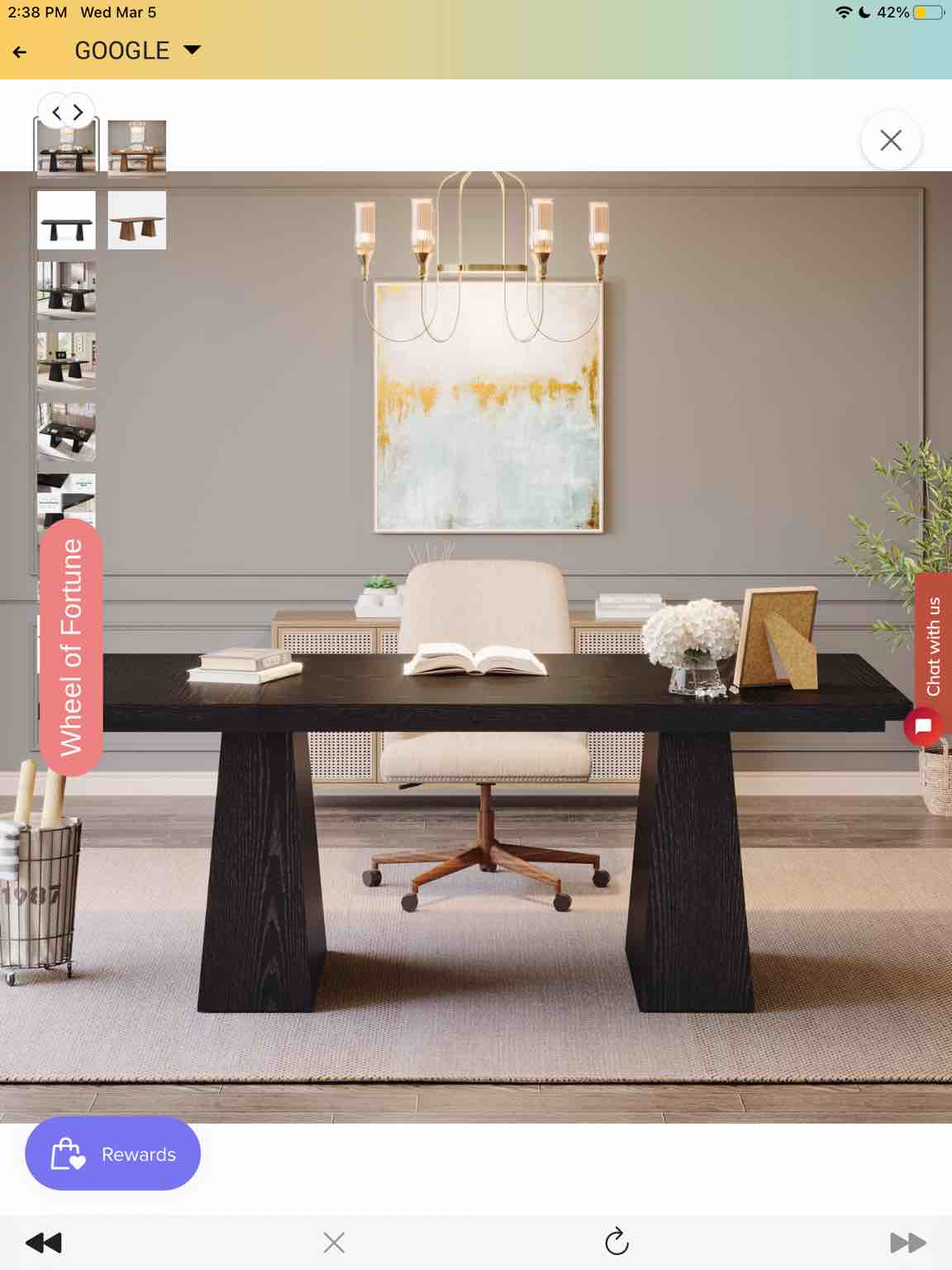 63" Executive Desk, Modern Office Computer Desk Workstations