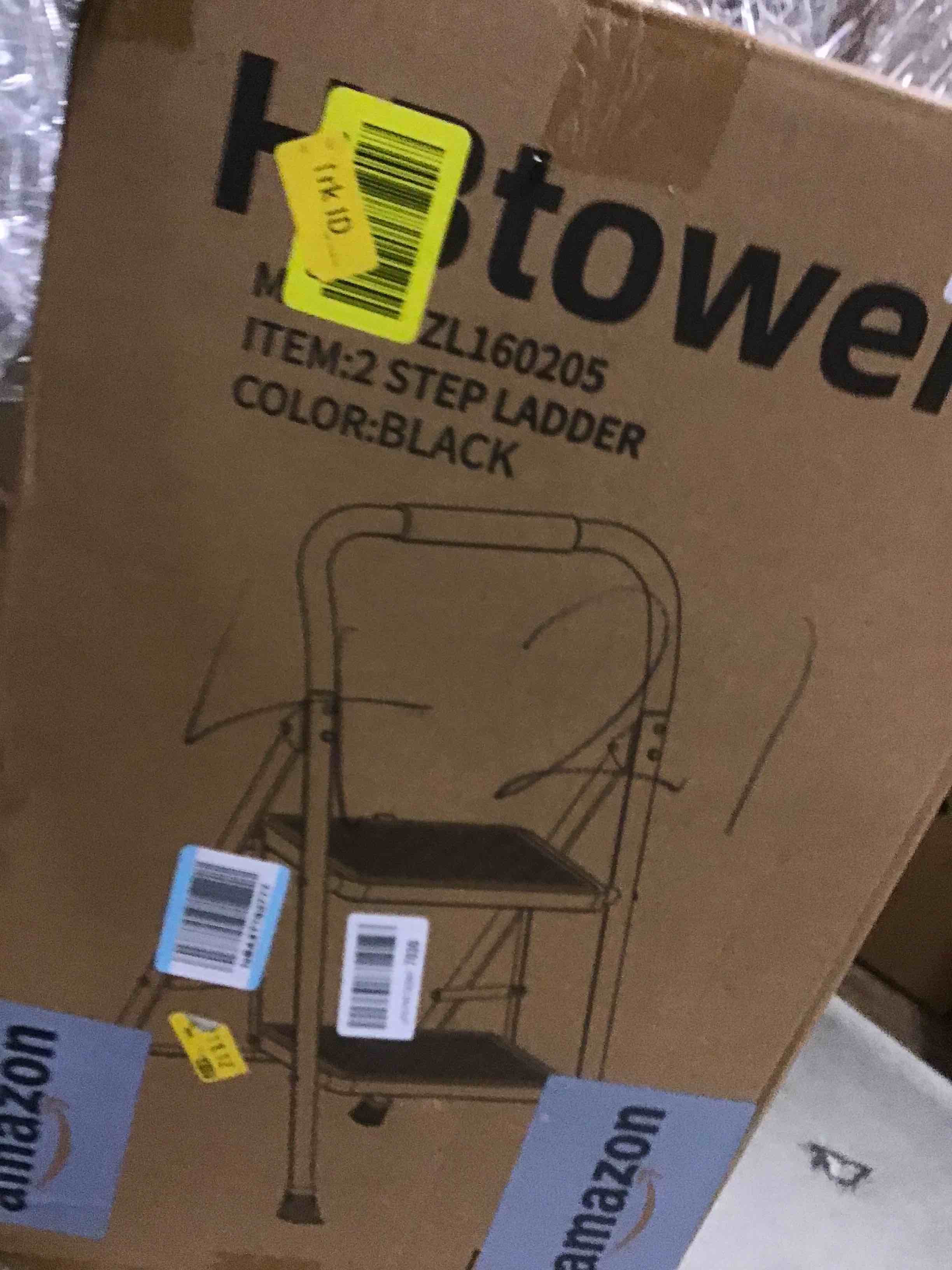 Condition photo showing Good Condition for HBTower 2 Step Ladder, Step Stool for Adults,2 Step Ladder Folding Step Stool with Wide Anti-Slip Pedal Ergonomic Design