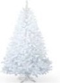 YULETIME 6.5ft Pre-Lit White Christmas Tree, Artificial Holiday Decorative Tree with UL Listed 300 Cool White LED Christmas Lights with White Wire (White)