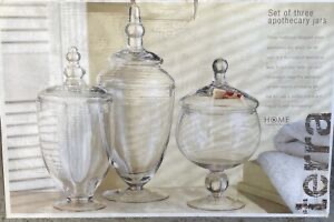 ( Incomplete) Home Essentials Terra Apothecary Glass Jars Set Of 3
