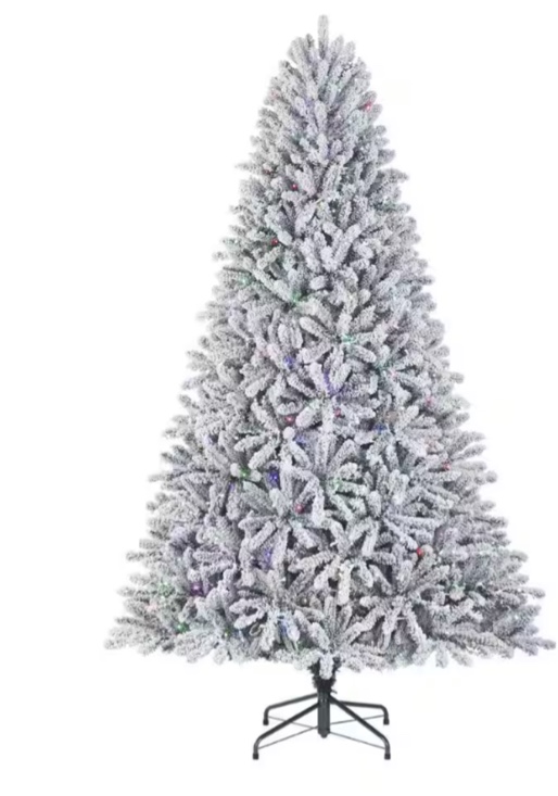 7.5 ft. Pre-Lit LED Starry Light Fraser Fir Flocked Artificial Christmas Tree T16