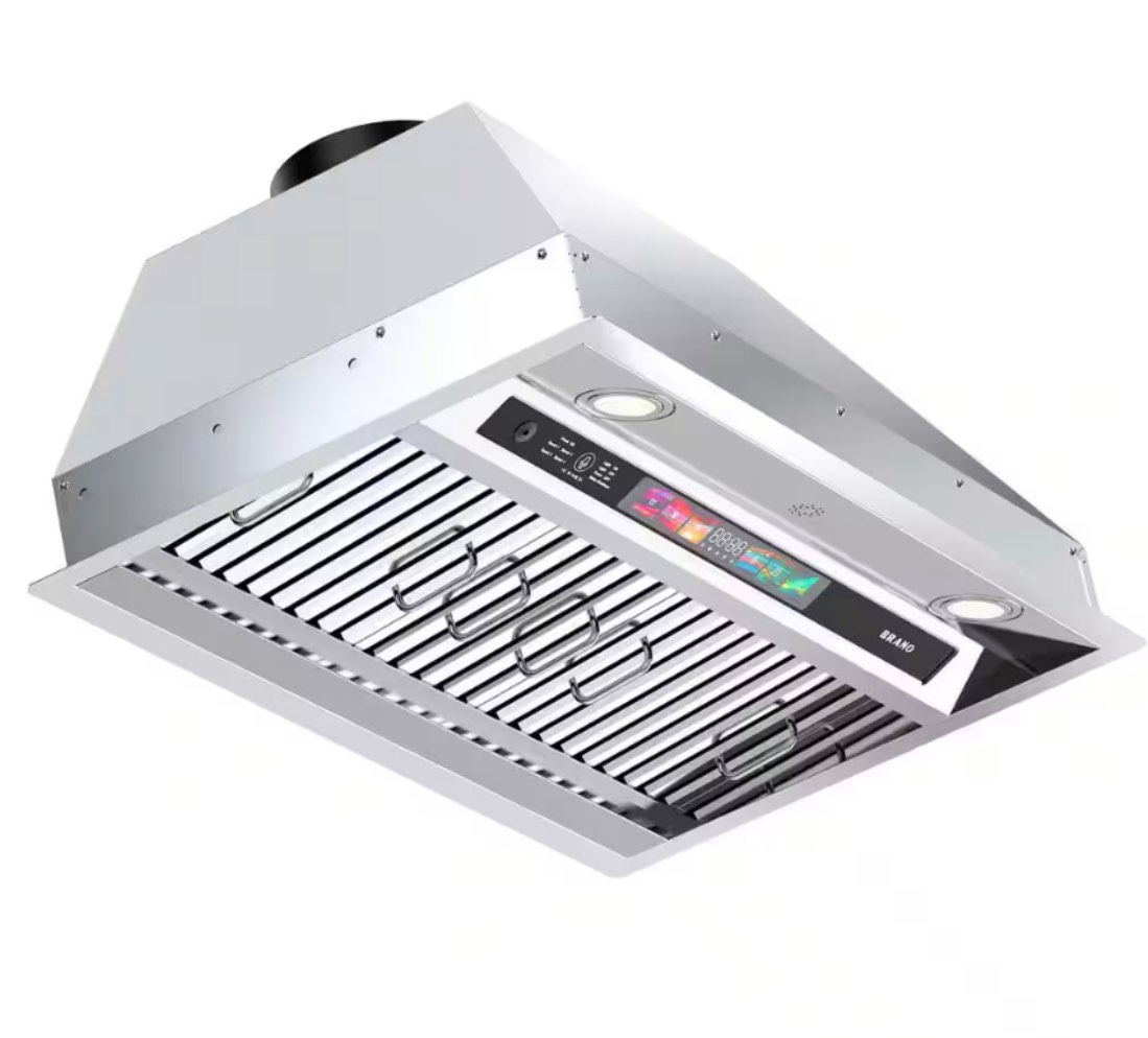 36 Inch Insert Range Hood with Voice/Gesture/Touch Control, 900 CFM Built-in Kitchen Hood Vent with 4 Speed Exhaust Fan
