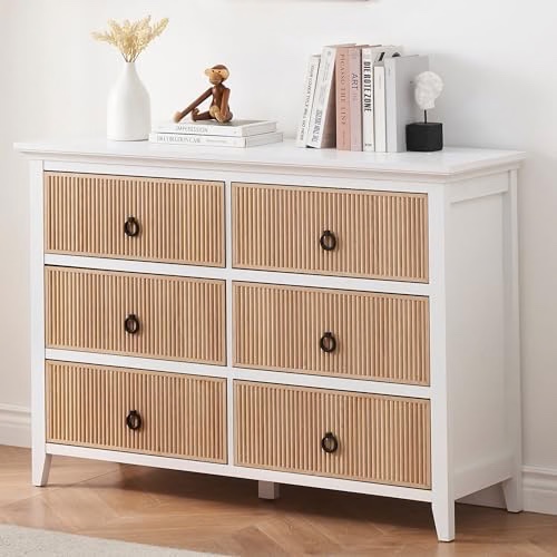GARVEE Wood Dresser for Bedroom - 6 Drawers, Modern Chest, High-Quality Wood, Versatile Design, Ample Storage, Easy to Install