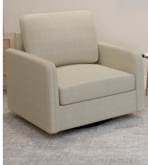 Suvivityse Swivel Accent Chair Sofa,360° Big Armchair Modern Living Room Chairs Comfy Cushions, Large Capacity Home Office Desk Chairs for Small Space as Apartment Office Lounge (Beige, Seat A)