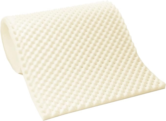 Breathable 2-inch Convoluted Egg Shell Foam Mattress Topper | Toppers for Mattresses Adds Ultimate Comfort, Reduces Back Pain, Perfect Body Support, Maintain Proper Posture,  White