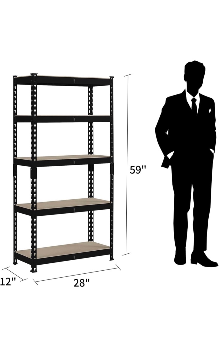 5-Tier Storage Rack Metal Shelves
