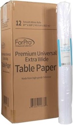 ForPro Premium Universal Extra Wide Table Paper, Smooth, Wrinkle-Resistant, 27 Inches W x 225 Feet L