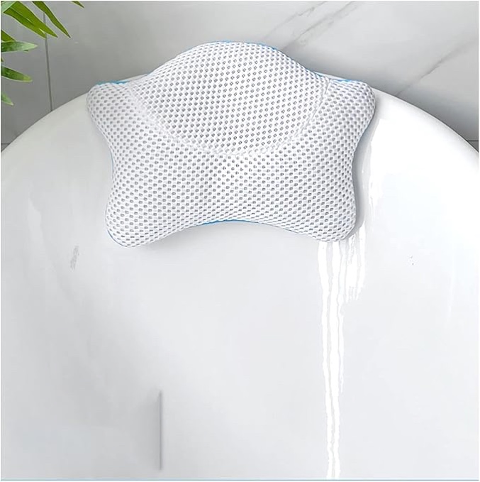 Bathtub Pillow, Suitable for Neck, Head and Shoulders, Luxurious Bath Pillow, with 4 Strong Suction, Can Be Hung and Quickly Dried Spa Pillow, Comfortable Bath Accessories Pillow (Size : A.