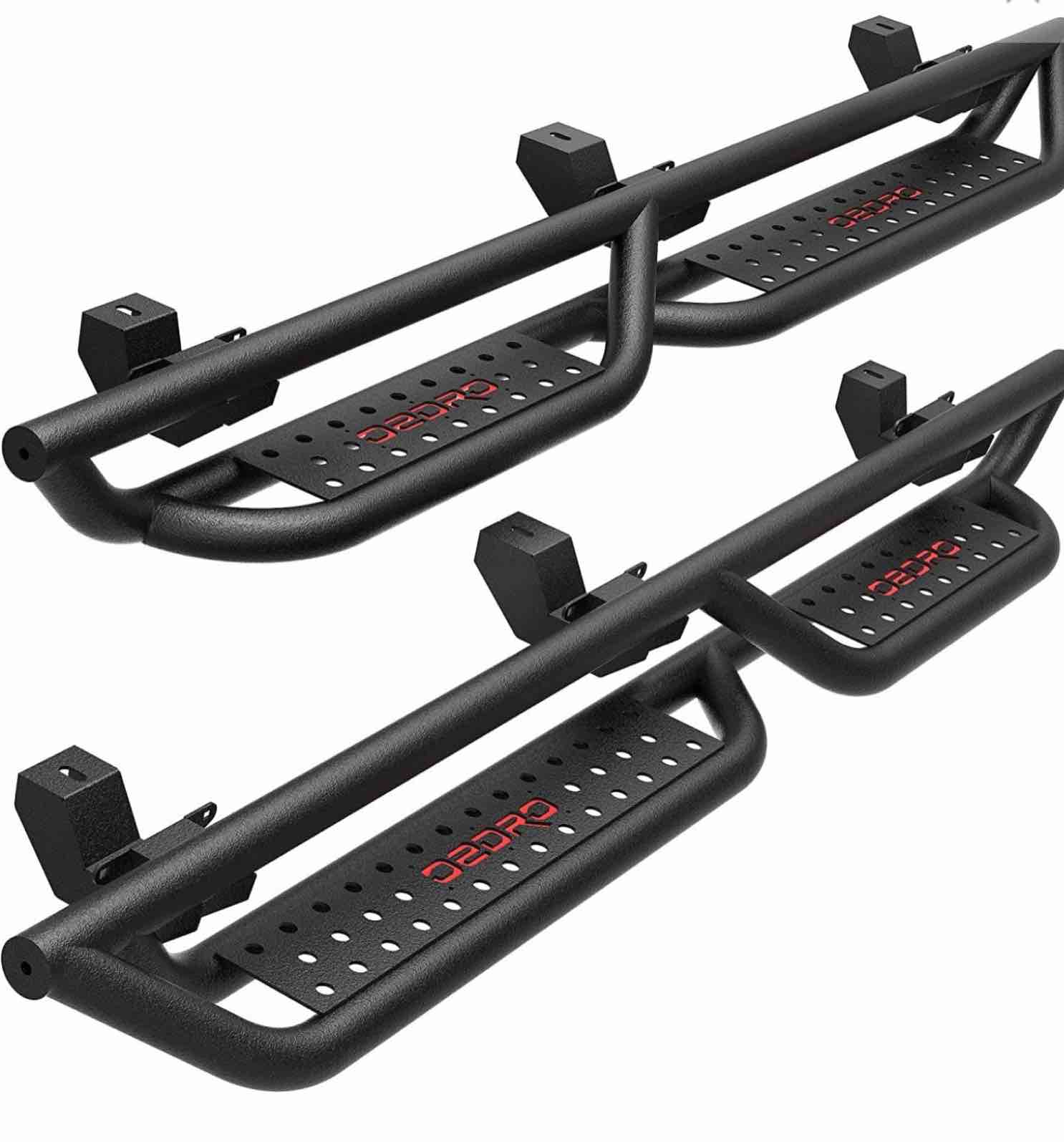 6" Running Boards for 2018-2024 Jeep Wrangler JL 4 Door, Bolt-on Black Powder Coated Side Steps