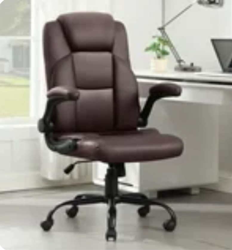 JONPONY Big and Tall Office Chair 400LBS Wide Seat Ergonomic Computer Desk Chair High Back Executive Leather Chair Adjustable Task Chair Lumbar Back Support 8 Hours Heavy Duty Design,9189,Brown