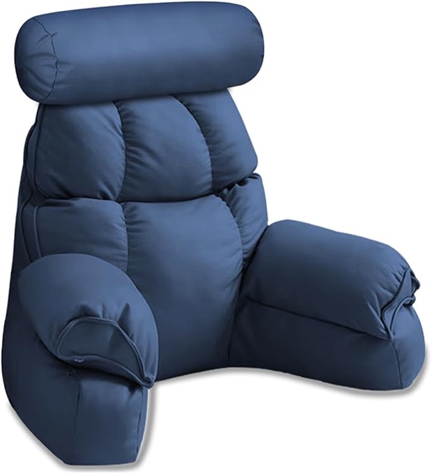 YGCUNLIZEA Reading Pillow for Bed: Provides Comfortable Support. Back Pillow for Bed Sitting Up with armrest Height of 9.4", Ideal for Watching TV, Gaming, or Relaxing While Working. (Black)