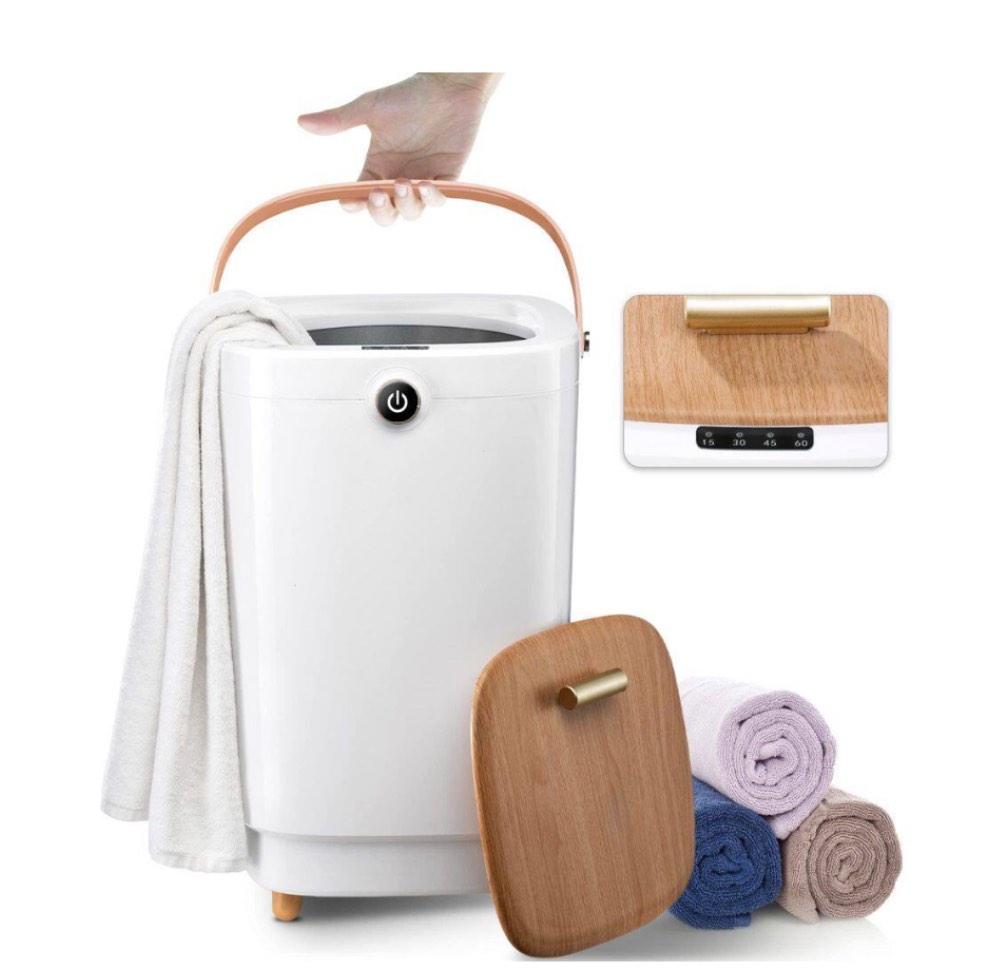 Large Towel Warmer for Bathroom,Luxury Portable Bucket Towel Warmer Fits Up to Two 70"X80" Oversized Towels with Timing Auto Shut Off,