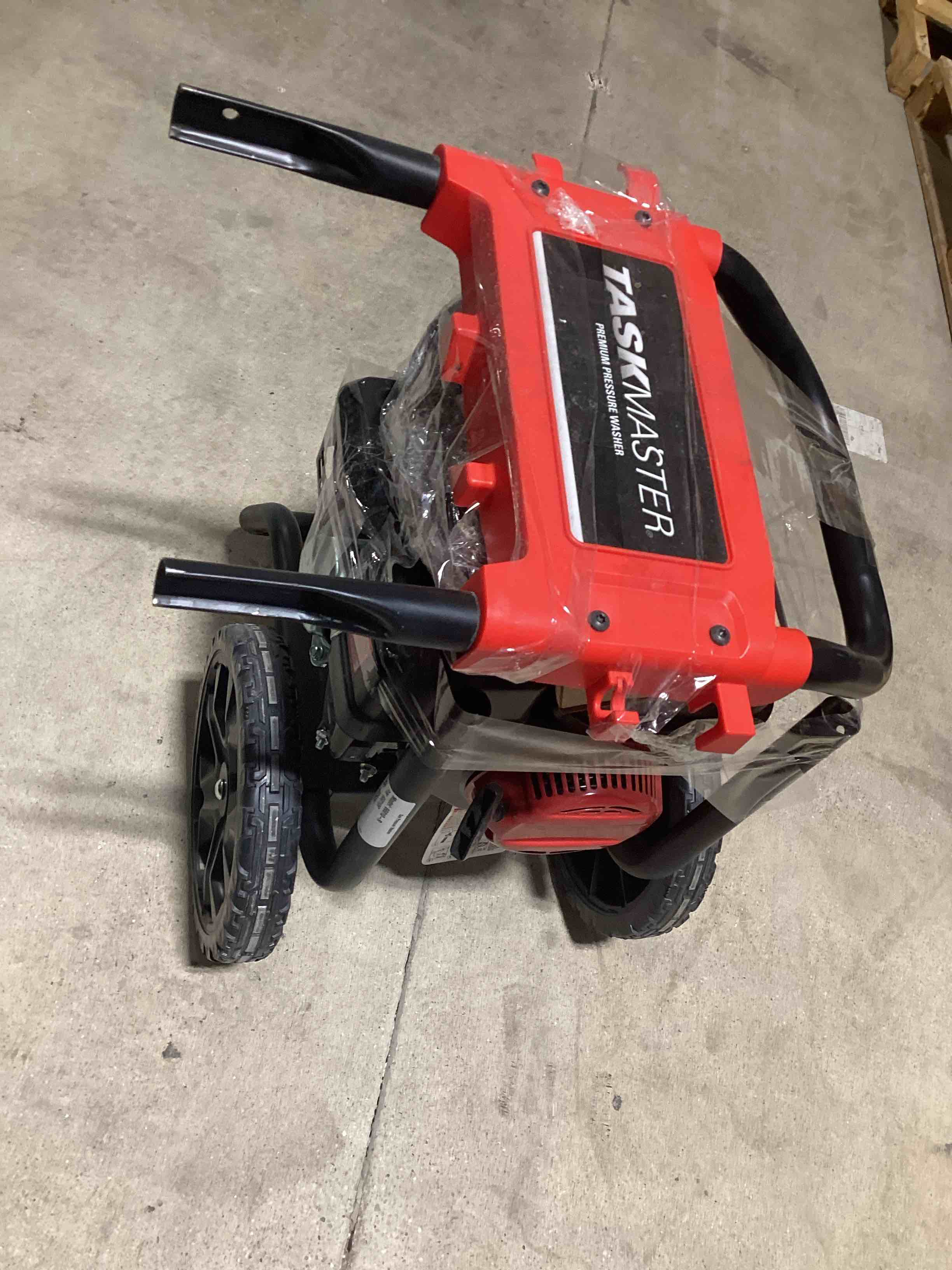 Condition photo showing As Is for taskmaster premium pressure washer 