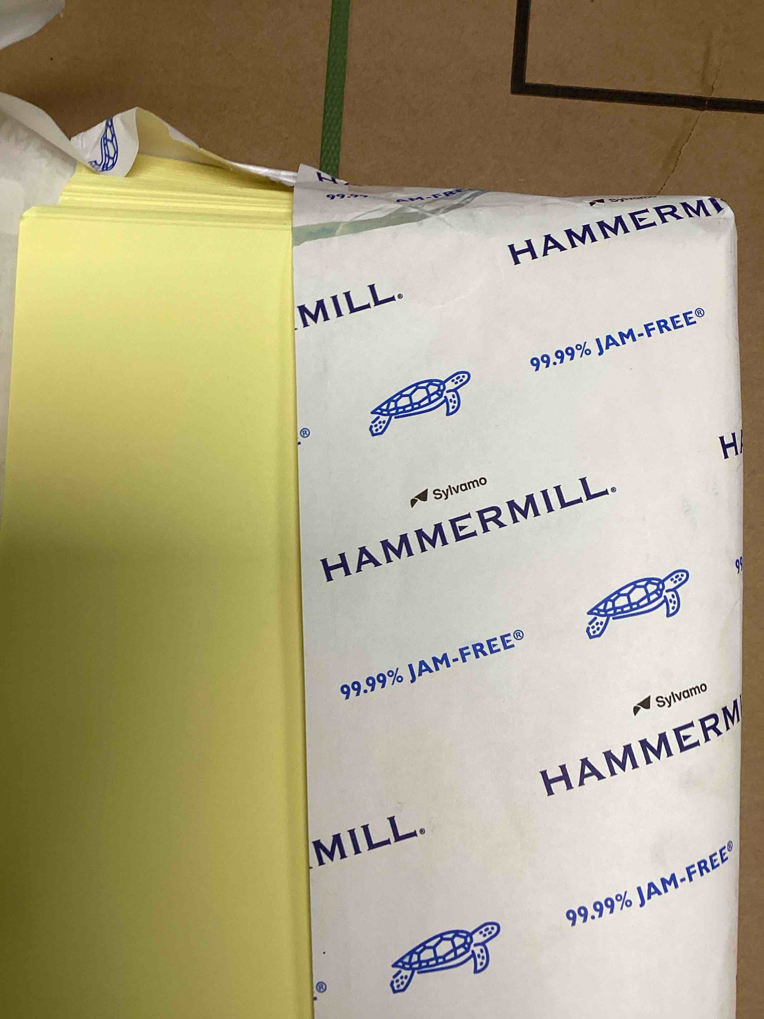 hammermill 99. 99% jam free yellow paper 