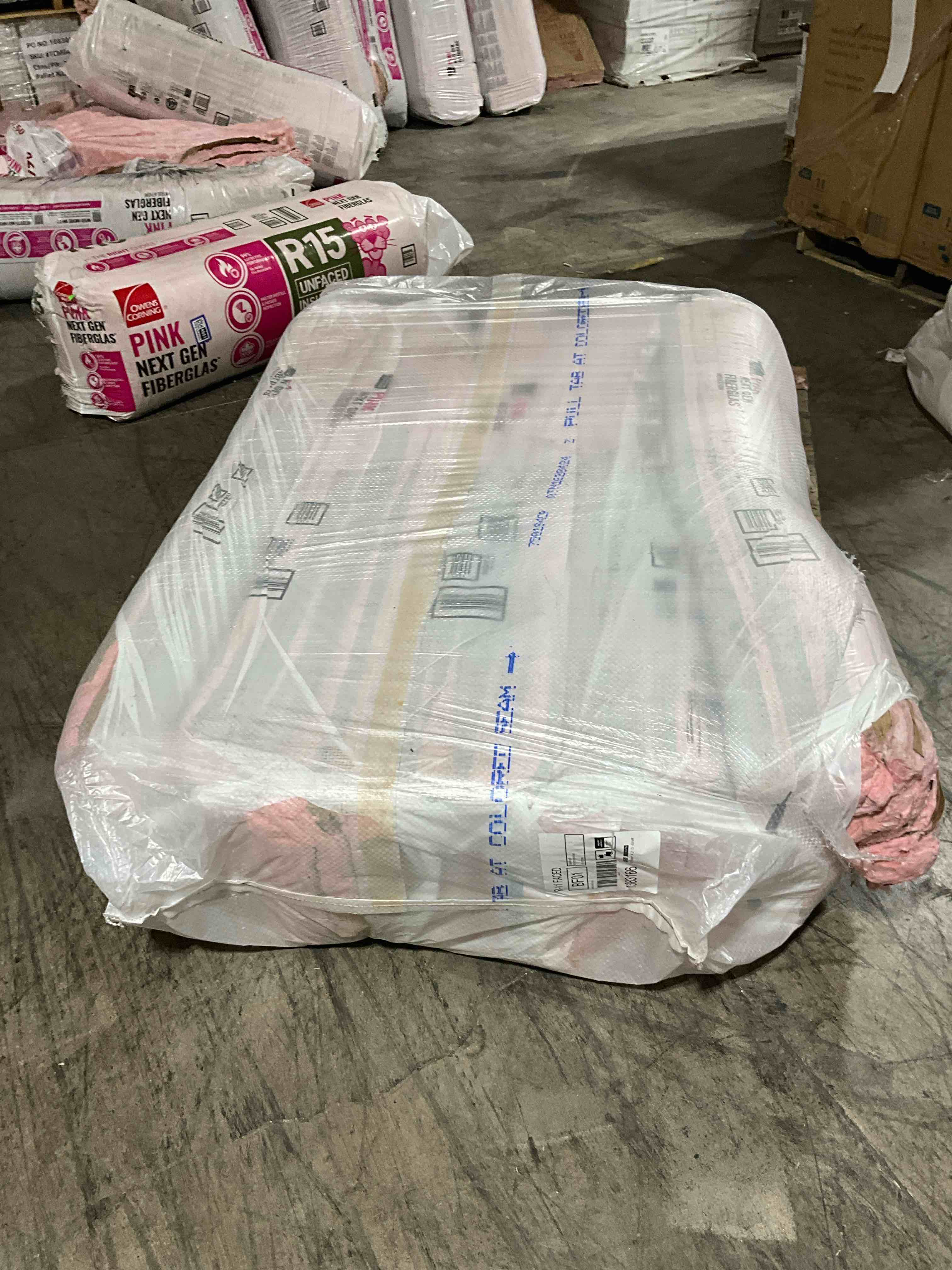 r11 faced insulation 15” wide 93” long 125.9 sq ft per bags