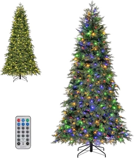 HOYECHI 7.5 ft pencil Christmas tree multicolored modes with remote control and timer 