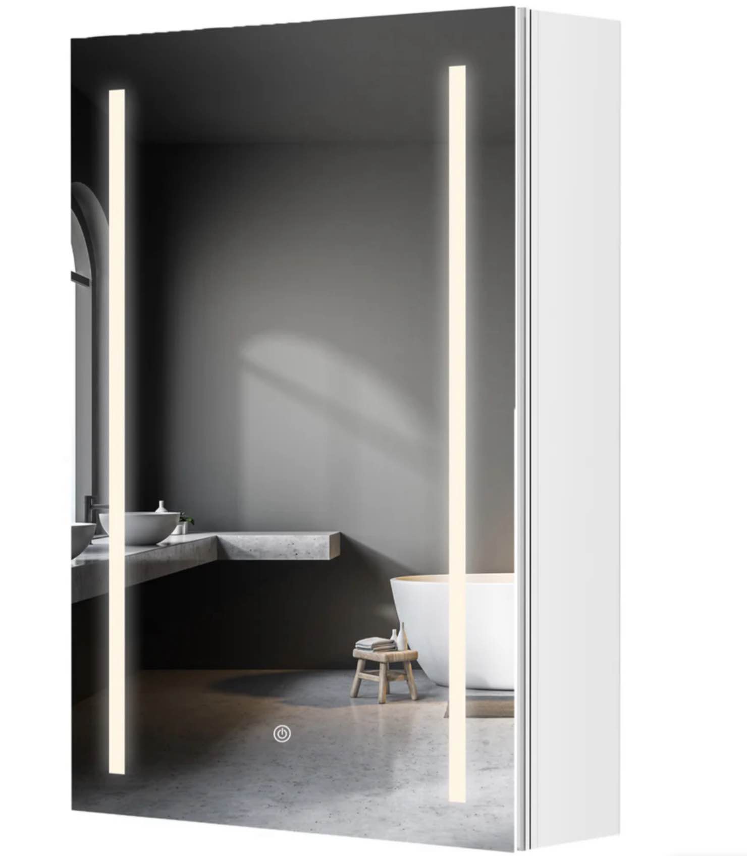 GETPRO LED Medicine Cabinet For Bathroom With Mirror 30x20 Lighted Medicine Cabinet Lights Adjustable Height Magnifying Mirror 3X Jewelry Organizer 3 Color Brightness Dimmable With Glass Shelves