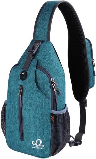 WATERFLY Crossbody Sling Backpack Sling Bag Travel Hiking Chest Bag Daypack Teal Blue