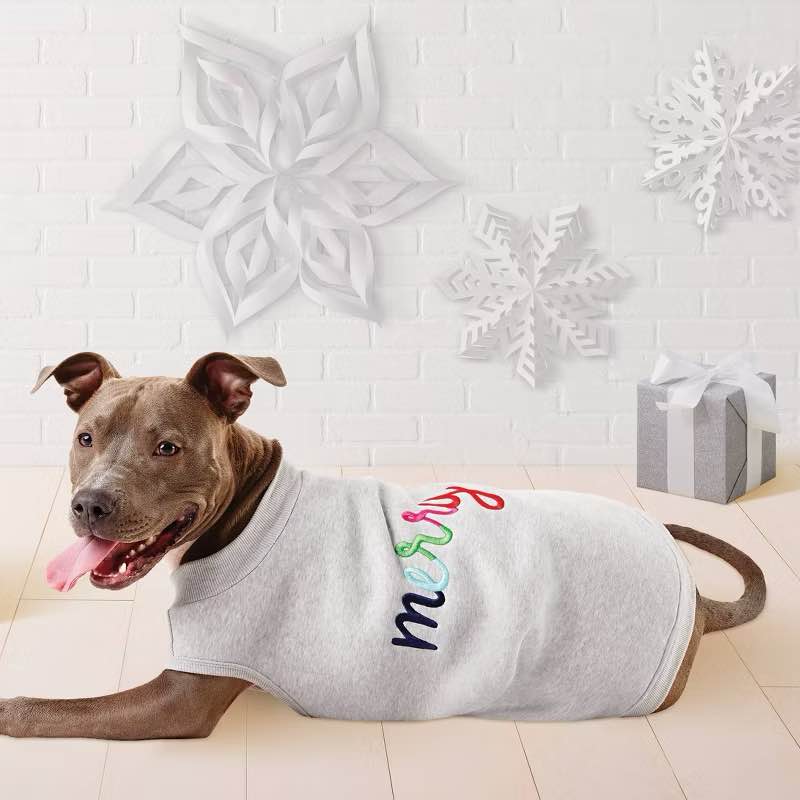 Merry Dog and Cat Vest - Wondershop™ Heathered Gray ( Size L