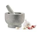 NutriChef 6   Original Mortar and Pestle Set - Heavy Duty Unpolished and Natural Granite - NCPSTL1