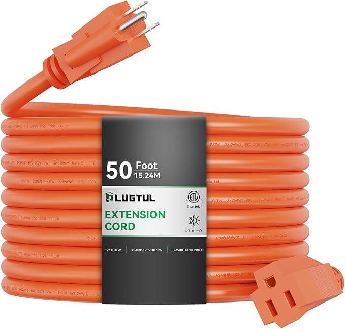 Outdoor Hard Duty 50 fee 12 Gauge 3 conductors Grounded 
