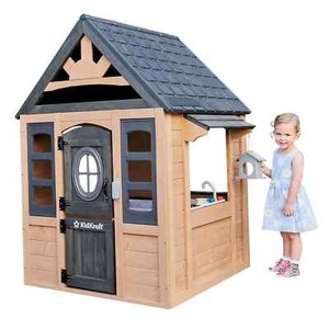KidKraft Windsong Chalet Wooden Outdoor Playhouse with Working Doorbell