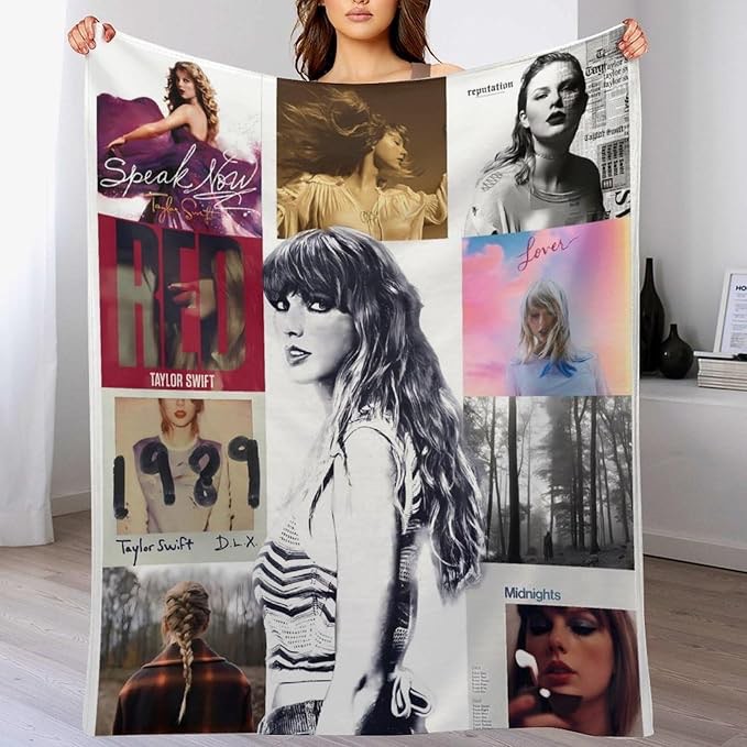 Taylor Girls Pop Singers Music Album Cover Throw Blanket Warm Blanket in Winter Fleece Bedding Birth