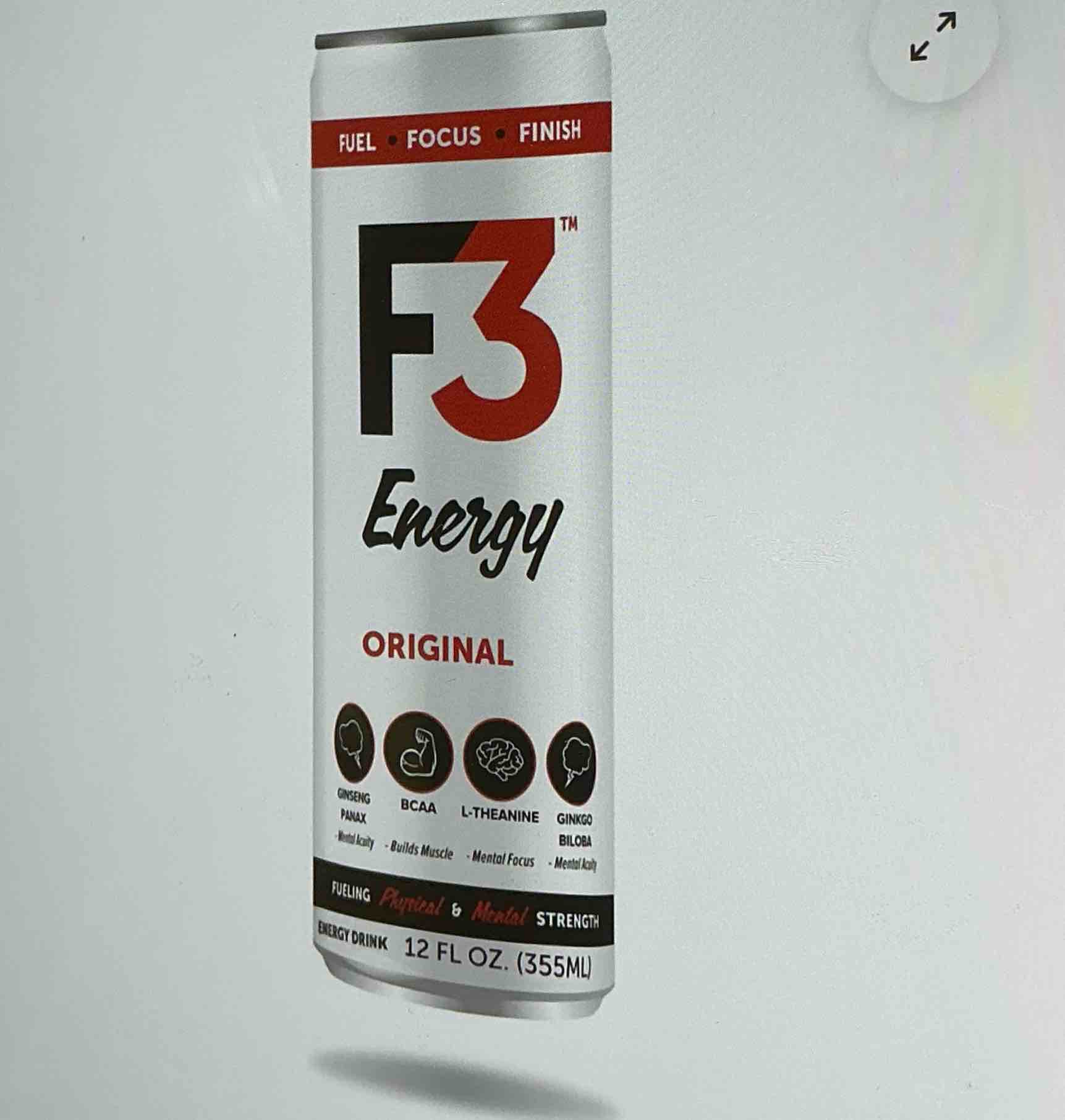 F3 Energy Citrus Clarity Energy Drink - Muscle Building Sports Drinks w/BCAA, Panax Ginseng & Ginkgo Biloba - Natural Energy Drinks for Mental Focus & Muscle Recovery, 125 mg Caffeine (7 pack)