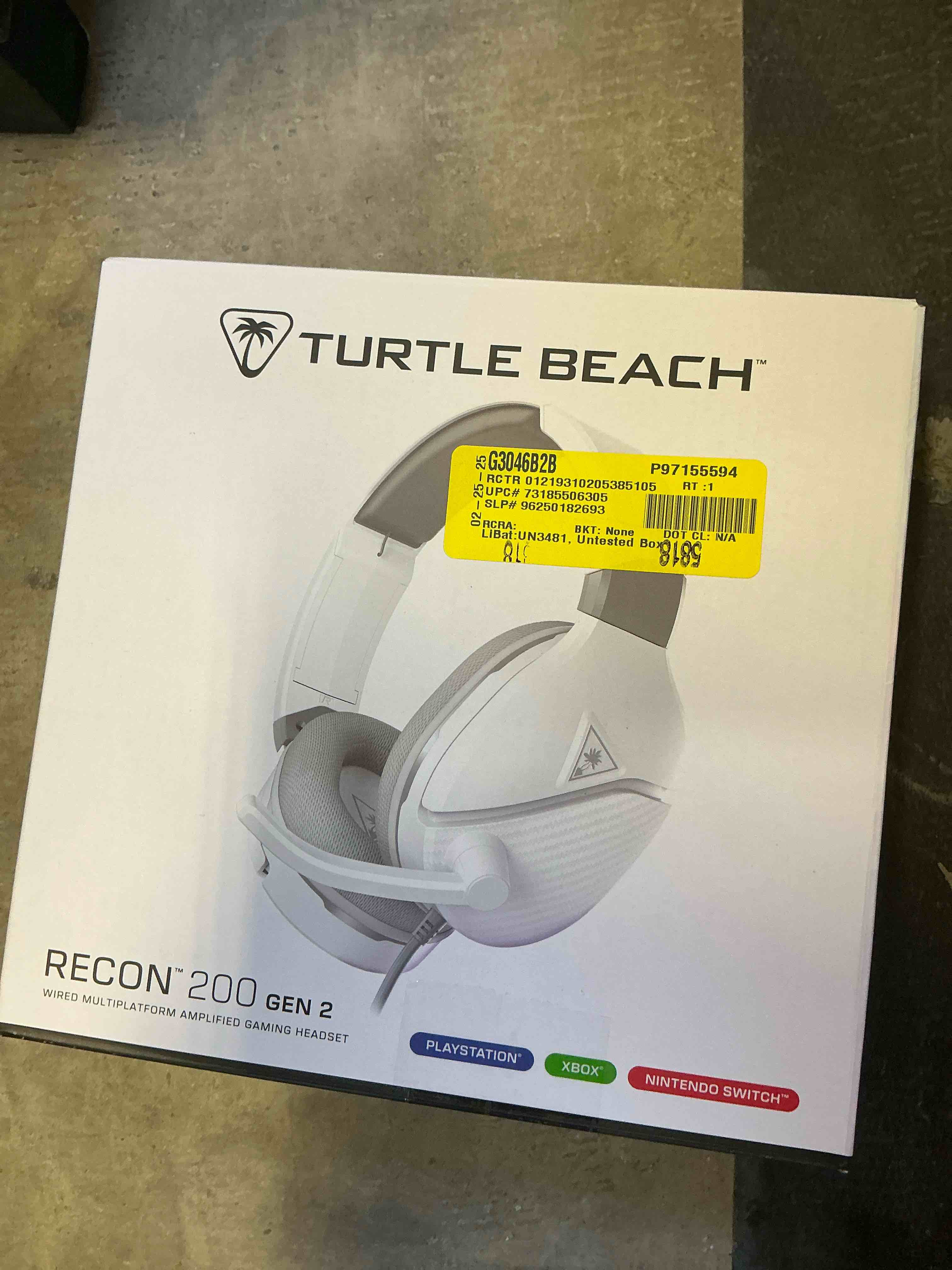 ( pick up cage) Turtle Beach Recon 200 Gen 2 Powered Gaming Headset - Xbox Series X, Xbox Series S & Xbox One, PS5, PS4, Mobile & PC with 3.5mm - Bass Boost, Memory Foam, White