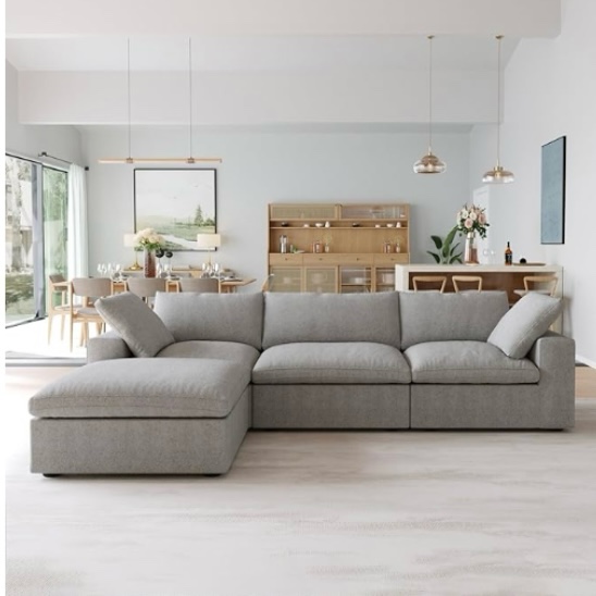 Gray L-shaped sofa ( incomplete) ( similar) 