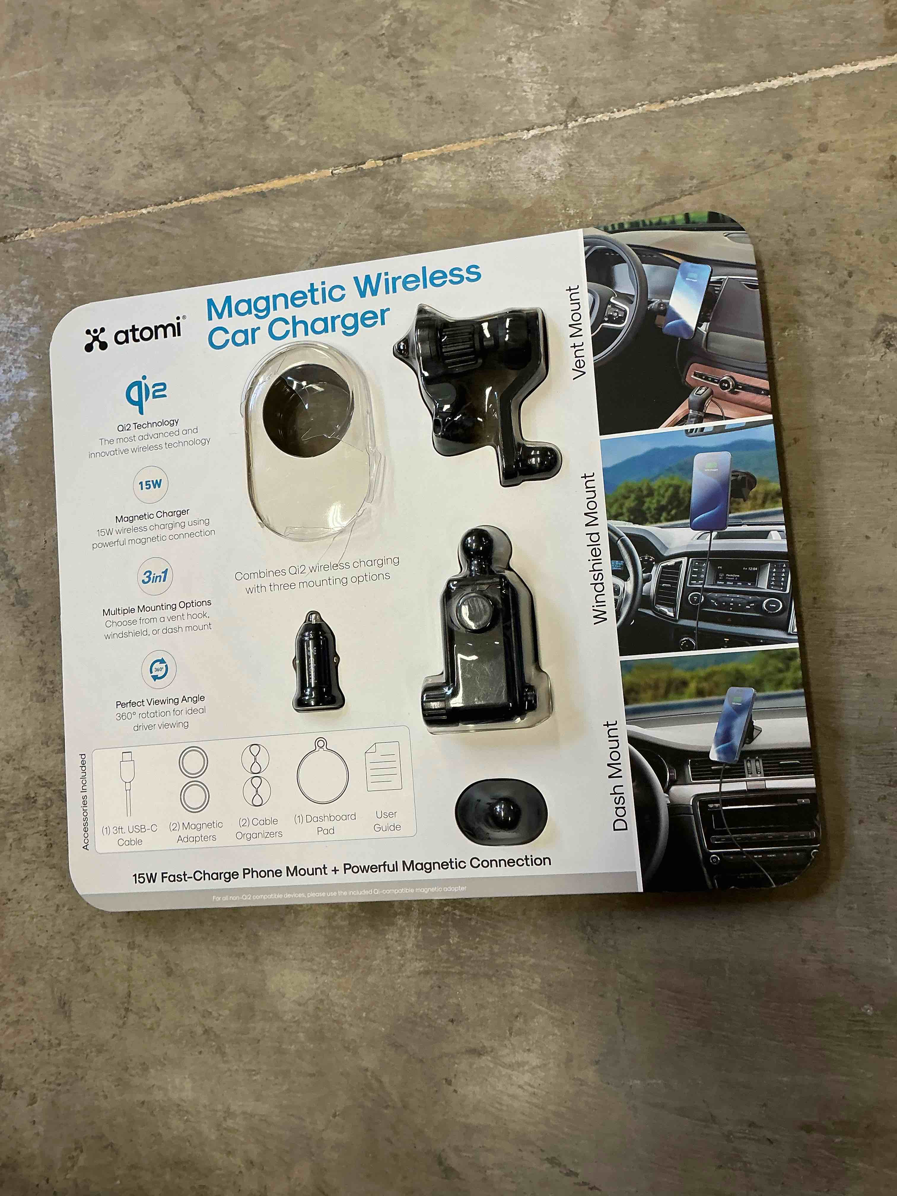 Magnetic wireless car charger (pick up and the cage)